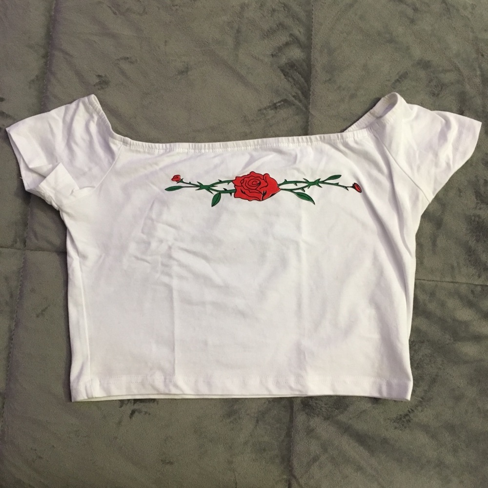 Cute White Off The Shoulder Crop Top